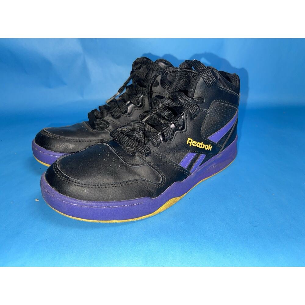 Reebok High Top Sneakers Black Purple Yellow Kids US 5 Youth
